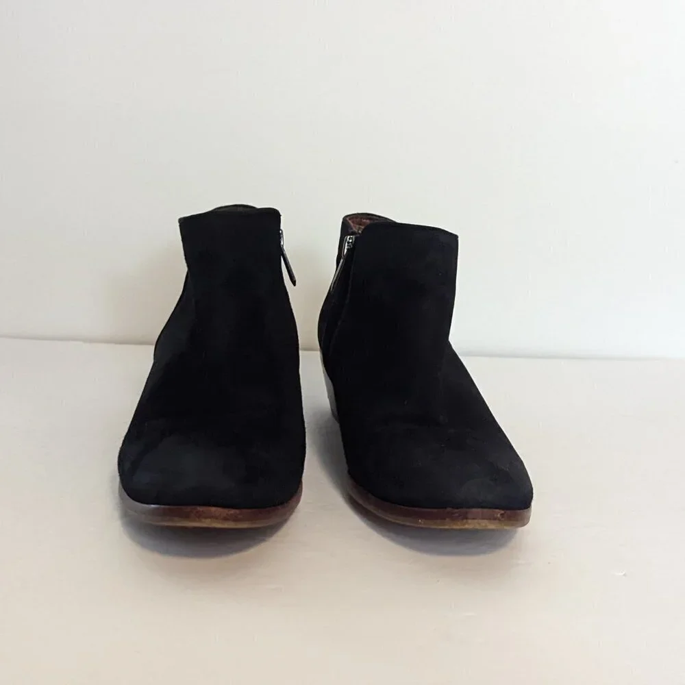 Sam Edelman‎ Western Petty Suede Boot Black Leather Boho Stagecoach 7.5